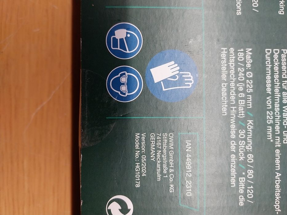 Conjunto de Lixas para Lixadora de Parede e Teto - Parkside