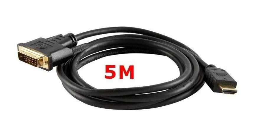 Kabel HDMI-DVI 5m GOLD DVI Full HD * Video-Play Wejherowo