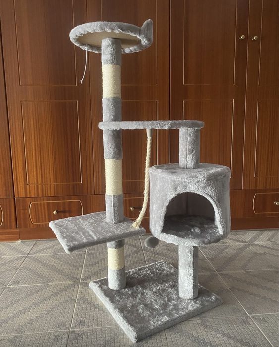 Arvore para Gato com arranhador (cor cinzenta , 112 cm)