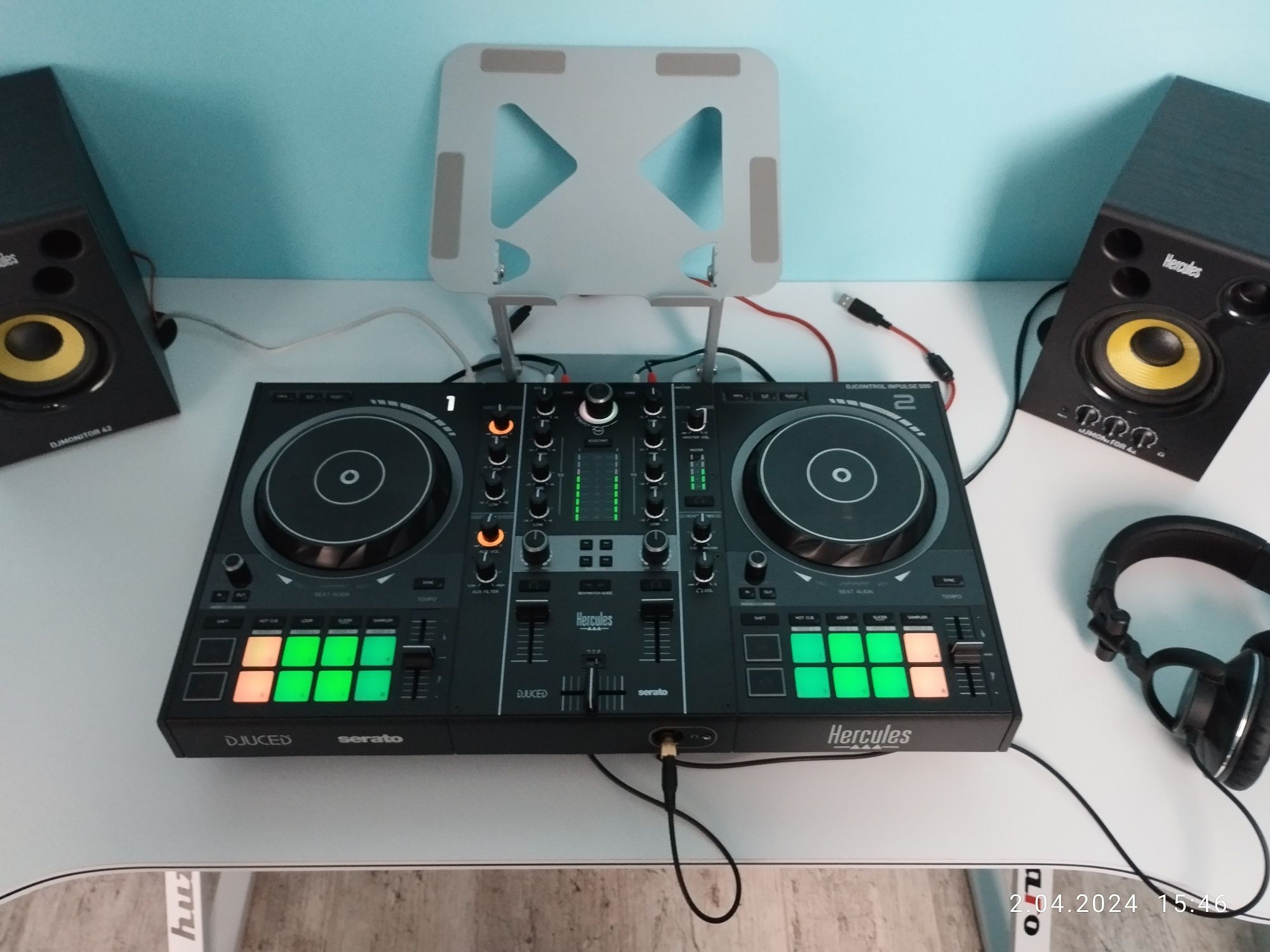 Zestaw Hercules - DJcontrol Inpulse 500 + DJmonitor 42 + HDP DJ60