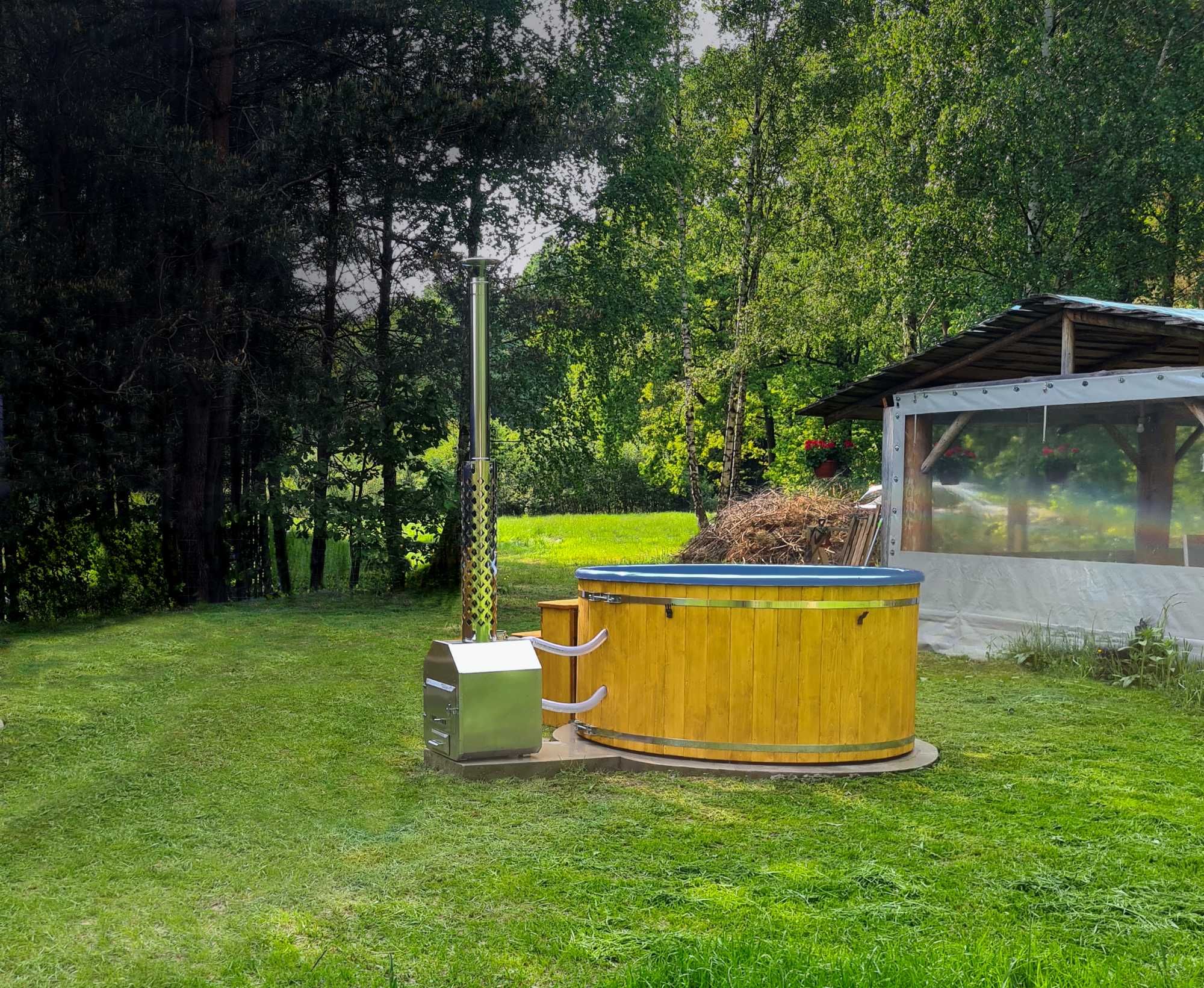 BALIA ogrodowa Jacuzzi - PIEC Zewnętrzny WKŁAD Hydromasaż 200cm LED