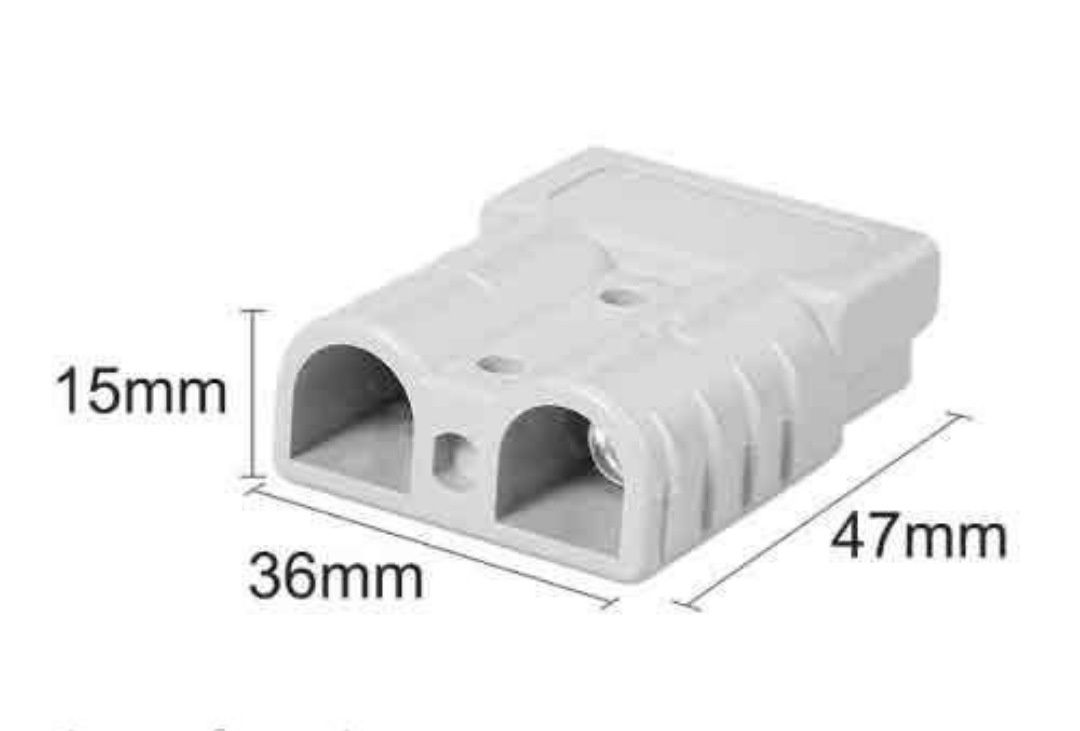 Роз'єм-конектор "Андерсон" силовий для систем живлення 50А 600V сірий
