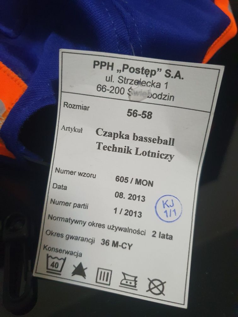 Czapka z daszkiem technika lotniczego