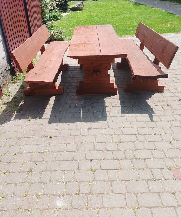 Komplet mebli ogrodowych, stół ogrodowy,ławka