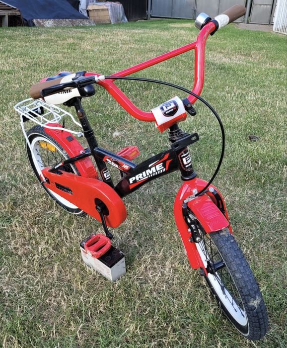 Rower BMX Prime 16 cali czarno czerwony po serwisie
