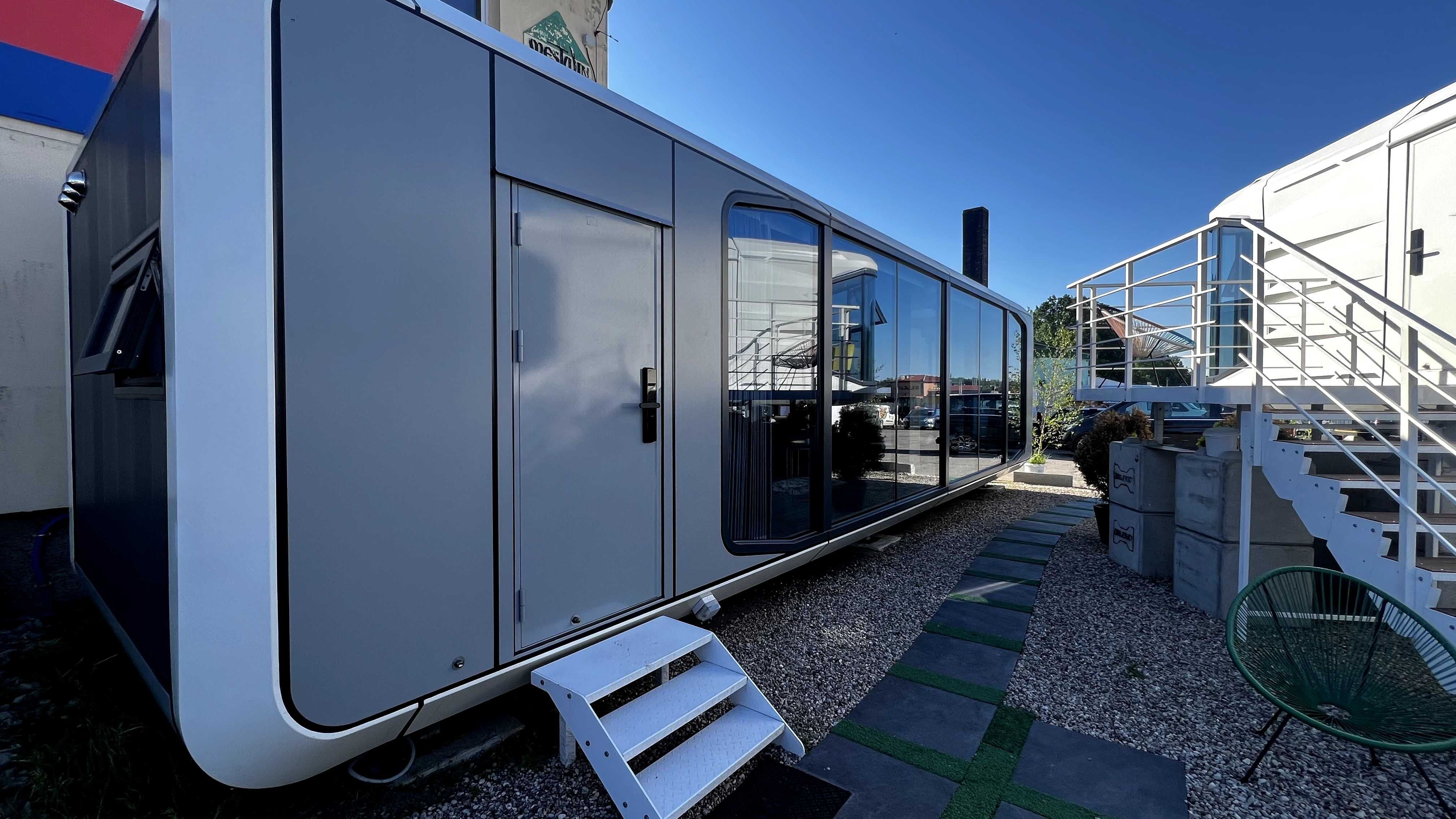Domek mobilny prefabrykowany dom na kołach kopuła glampingowa namiot