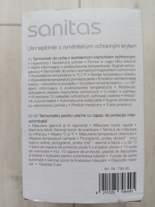 Termometr bezdotykowy do ucha, nowy