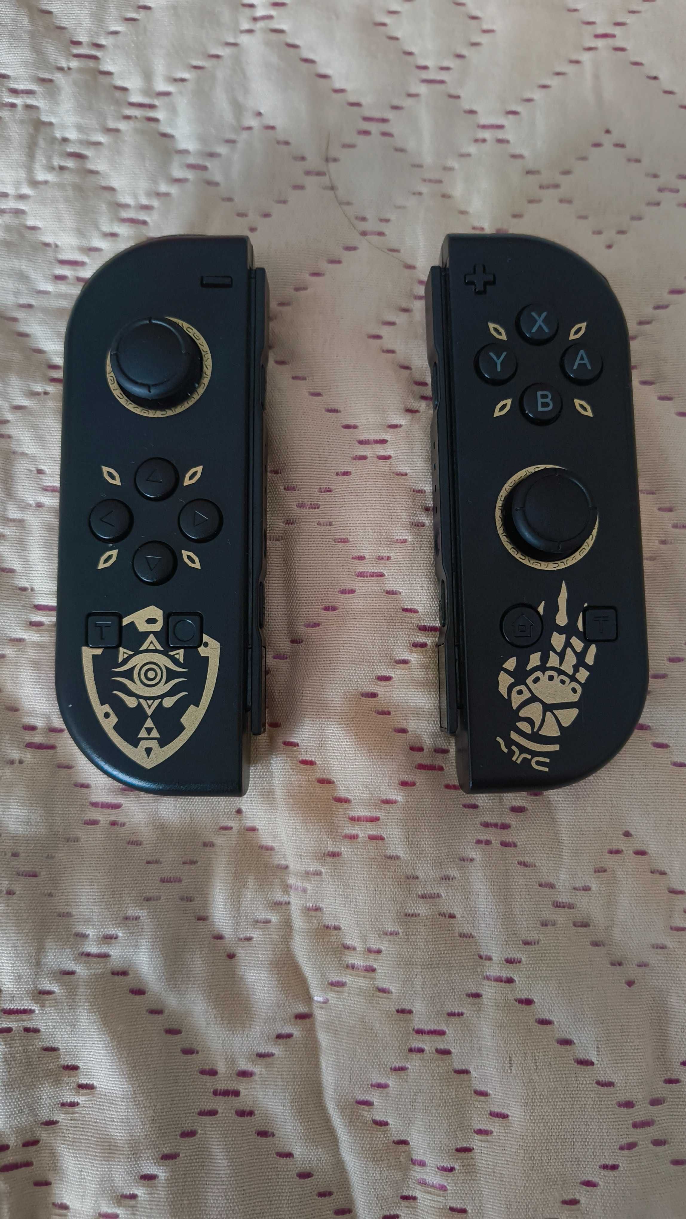 JoyCons Nintendo Switch 1 estilo Legend of Zelda (c. luzes RGB)