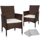 Zestaw 2 krzeseł rattanowych Nantes brązowy/beżowy OUTLET