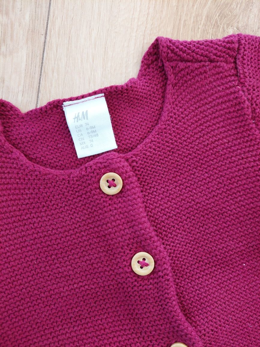 Bordowy sweter h&m 74