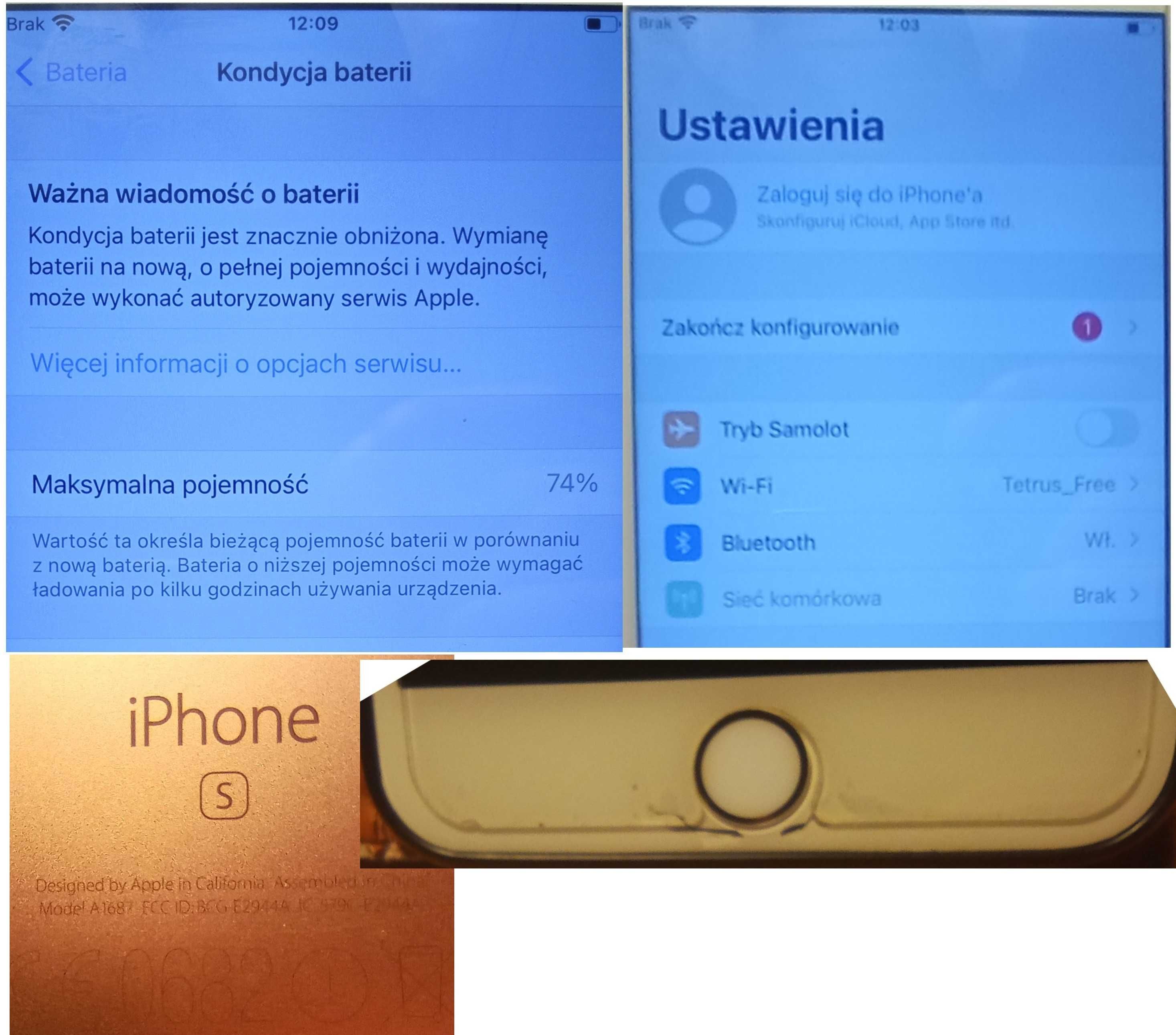 Smartfon Apple iPhone 6S Plus 2/16 GB A1687 Różowy