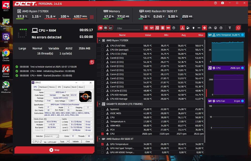 Ryzen 7 5700X +B550+ 16Gb DDR4 G.Skill Gigabyte комплект s-AM4