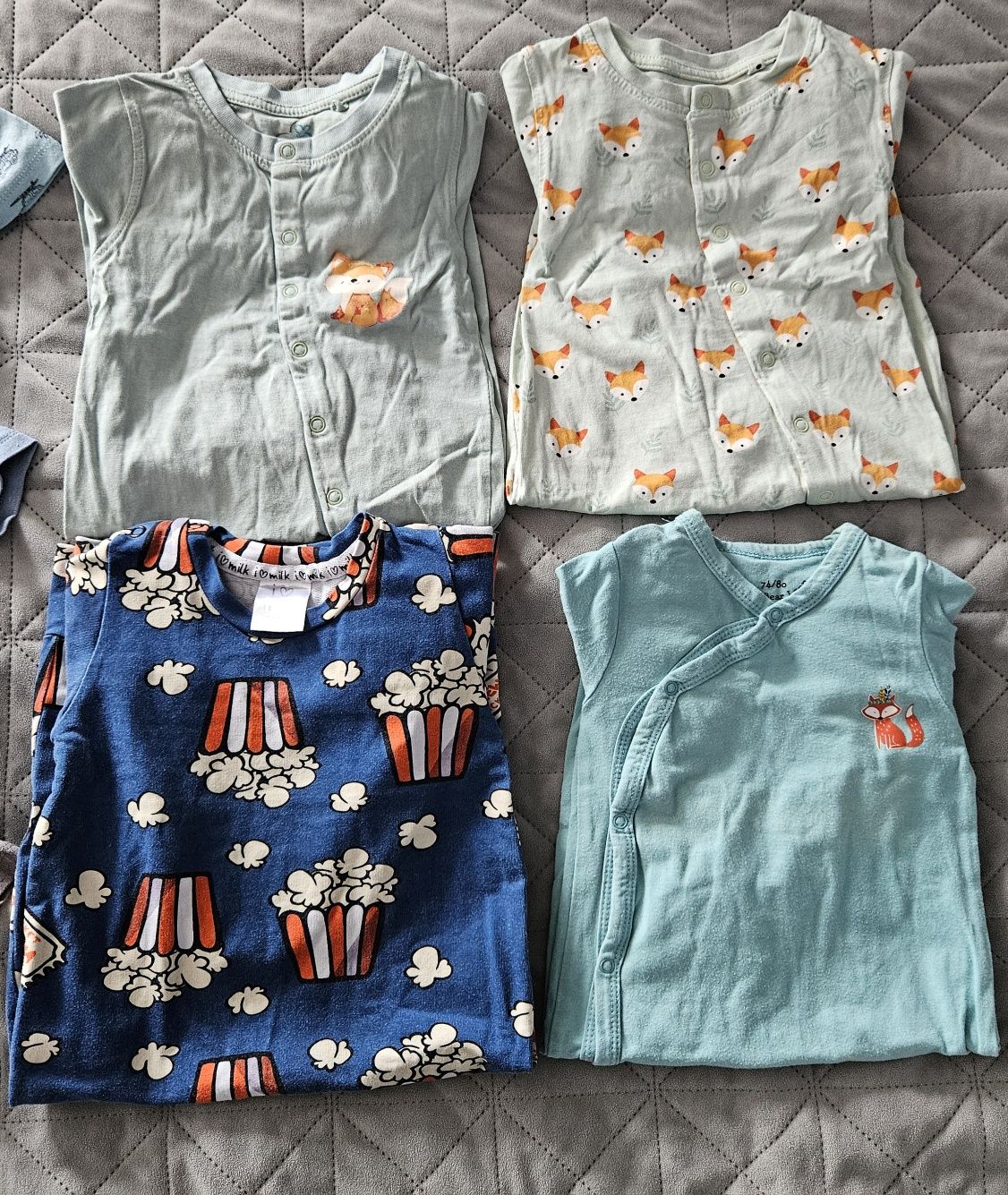 Zestaw ciuszków pajace I body rozmiar 74 cm 4x body 4 x pajacyki