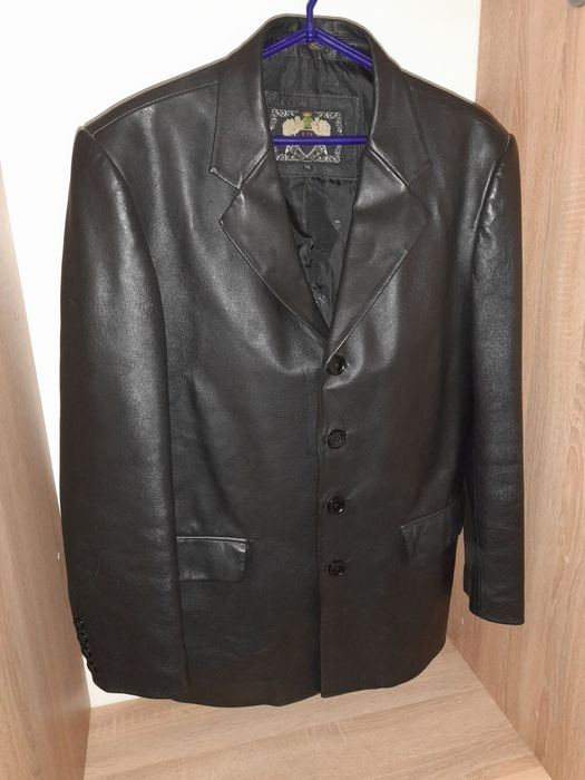 Кожаный мужской пиджак