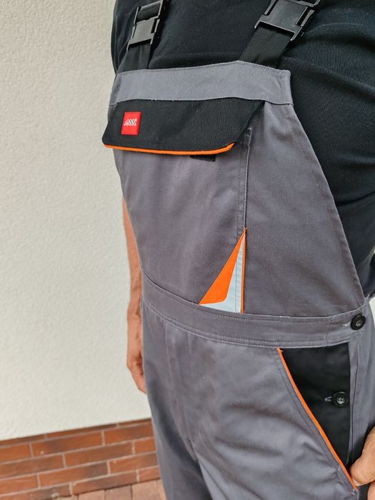 Nowe spodnie ogrodniczki Professional Grey rozm 50 177/88cm.