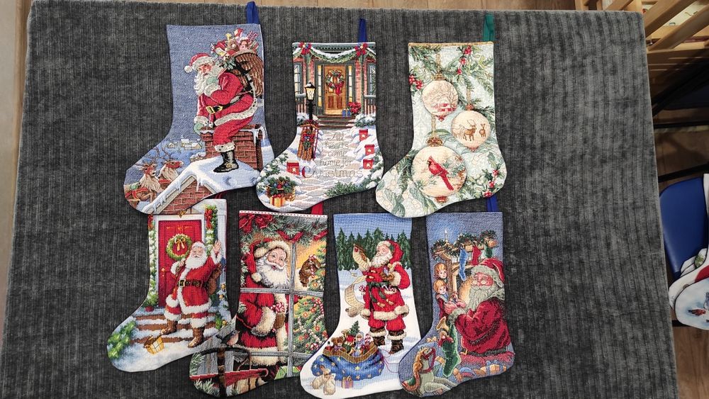 Новорічні чобітки ручної роб (подарунок на новий рік, декор, на камін)