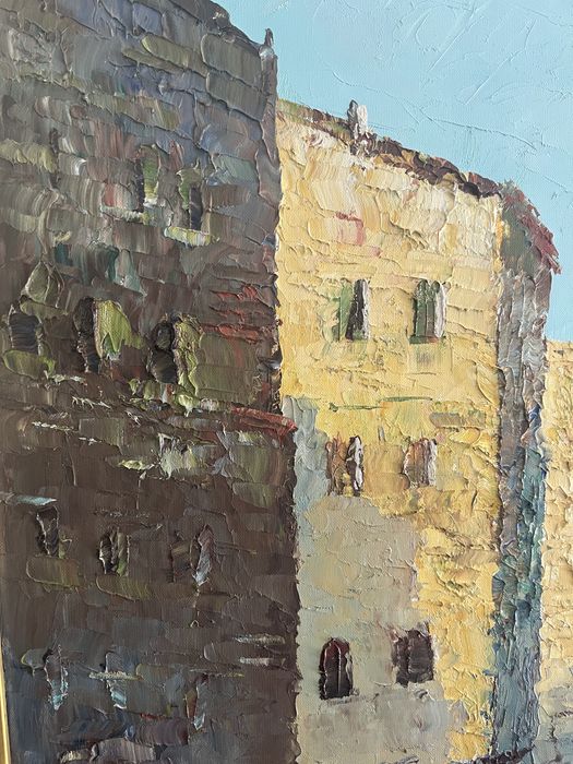 Obraz olejny Prof. Arnold Grabone (1896 - 1982) - ,,Targ we Włoszech"