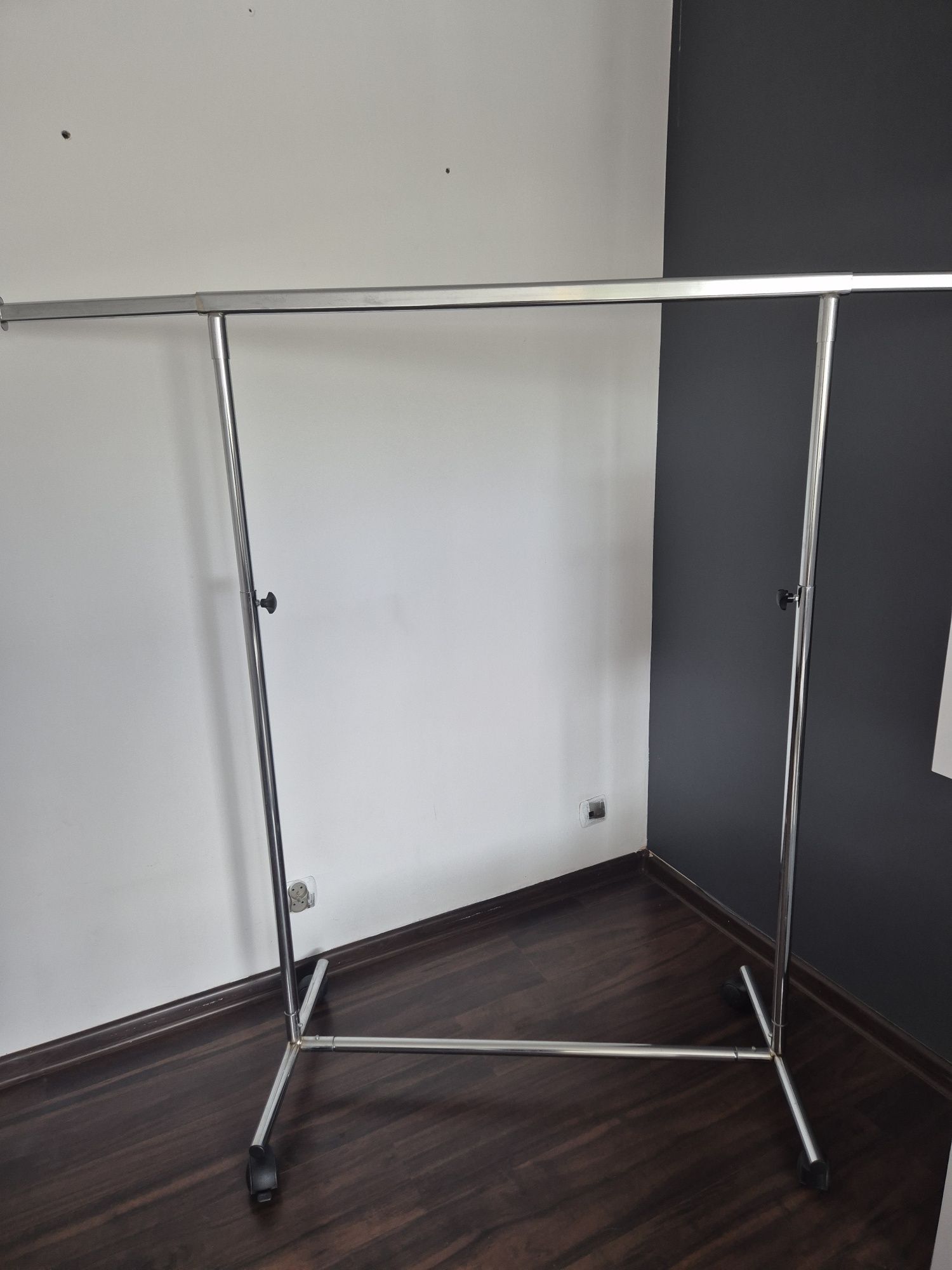 Stojak Na Ubrania 100 cm x 1,5 m Garderoba Chrom