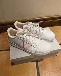 Adidas Grand Court menina rosa e branco. [portes incluídos]