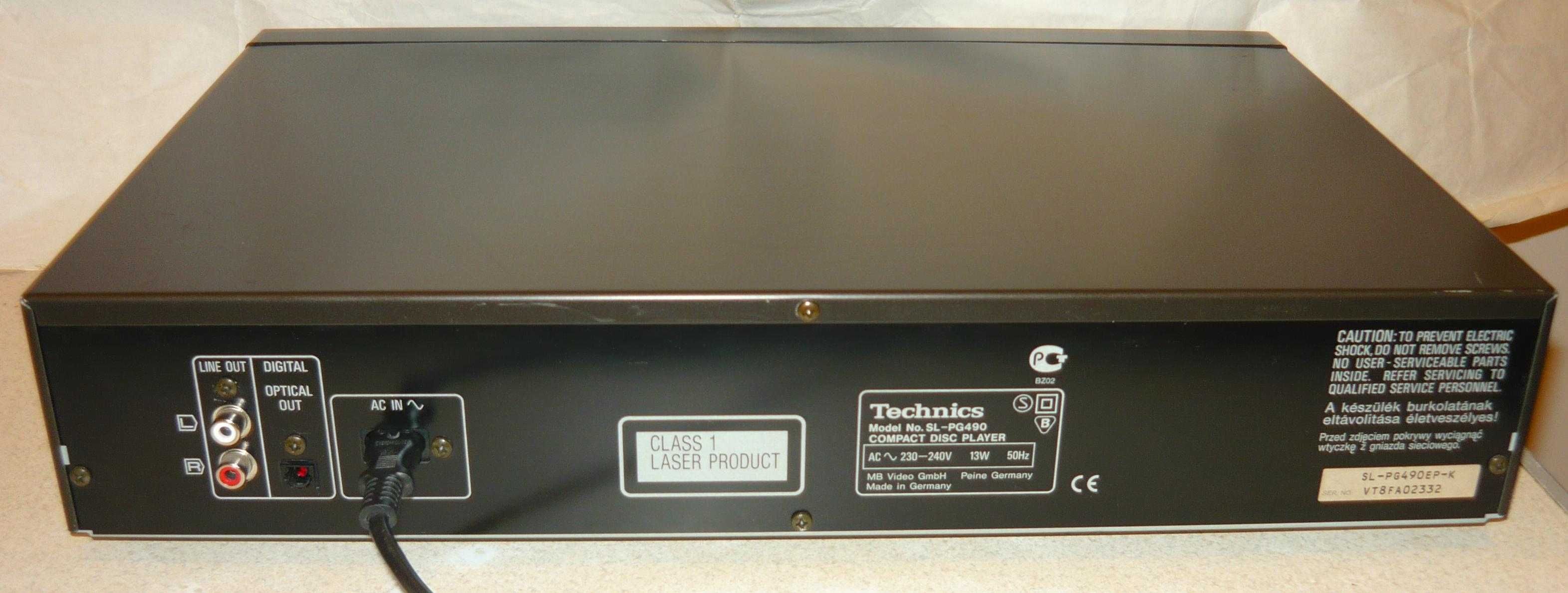 Technics SL-PG490 compact disk BDB odtwarzacz NOWY LaseR SL 490 CD