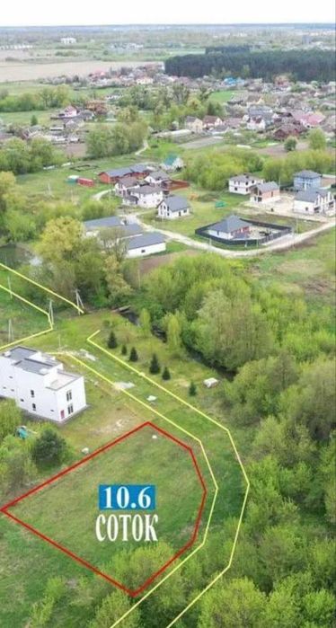 Ділянка 10 соток! Кутове розташування та вихід до каналу/водойми