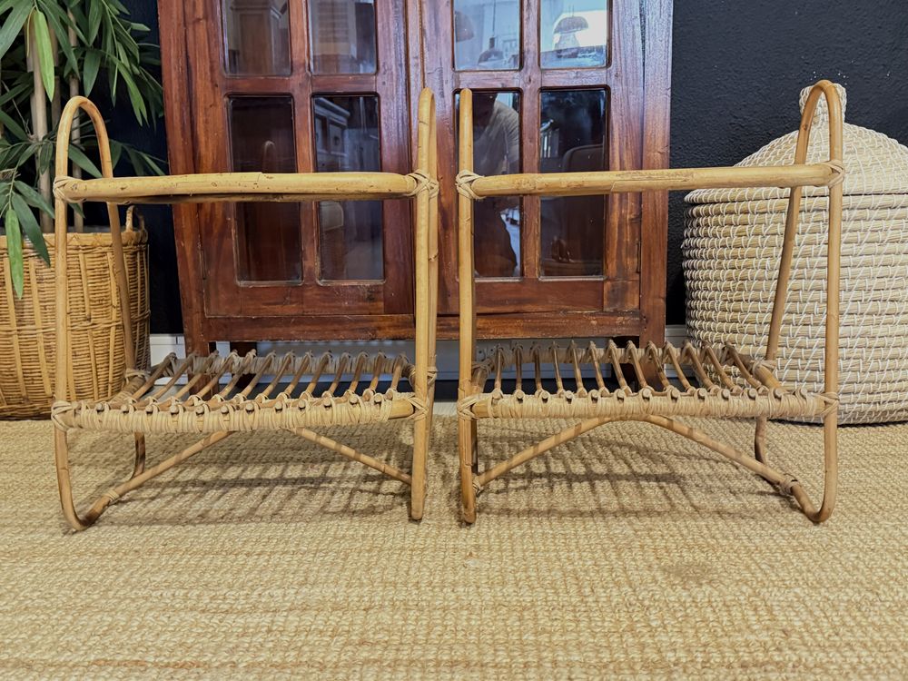 2 mesa, apoio, cabeceira, aparador, bambu, acacia, area, rusticas