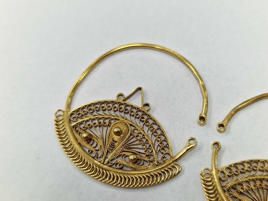 Złote kolczyki damskie/ 583/ 8.80 gram/ ZSRR od 1958/ duże/ pełne