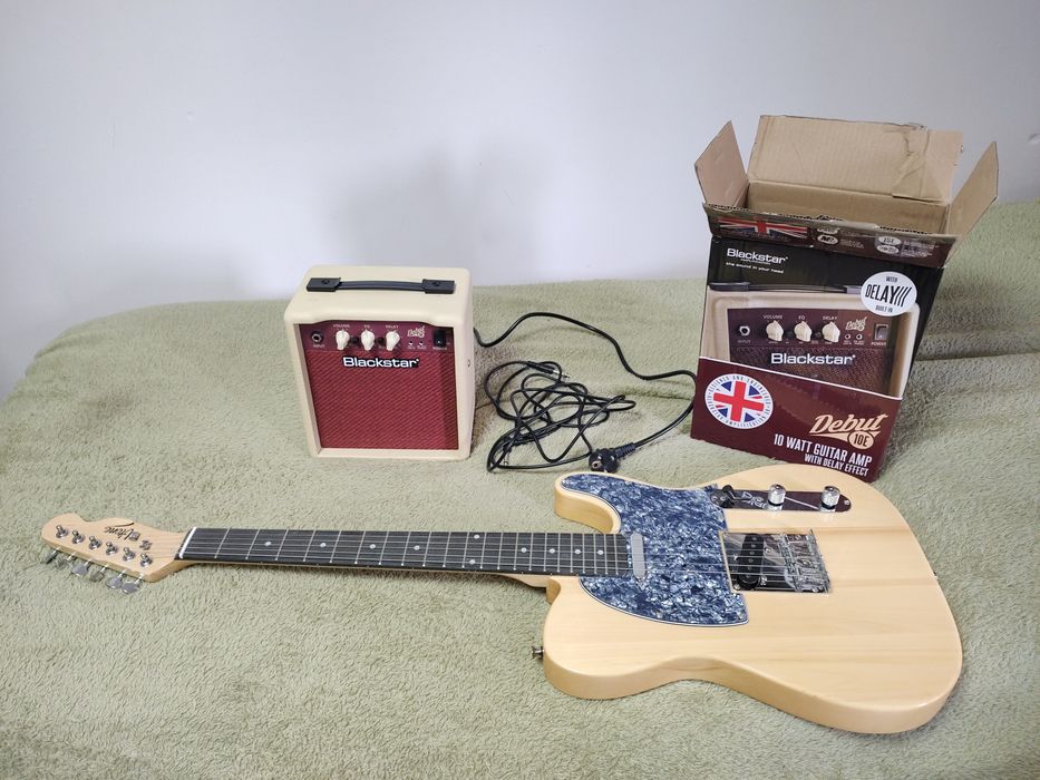 NOWA Vibe Telecaster gitara elektryczna Blackstar Debut 10E piecyk