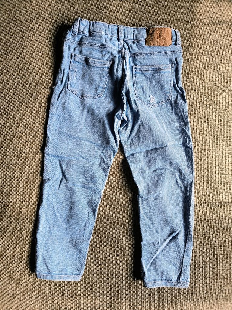 Modne spodenki z przetarciami jeans Zara r110 dziewczynka