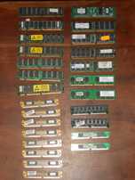 Memorias RAM antigas diversas EDO 72 pin PC66 PC133 DDR SD