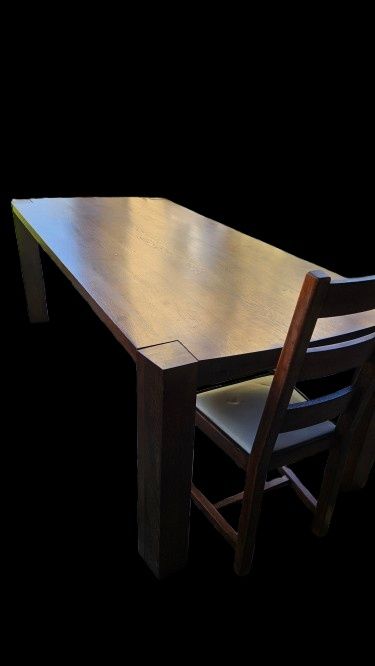 Piękny stół dębowy z krzesłami Ludwik Styl – lite drewno, rozkładany,