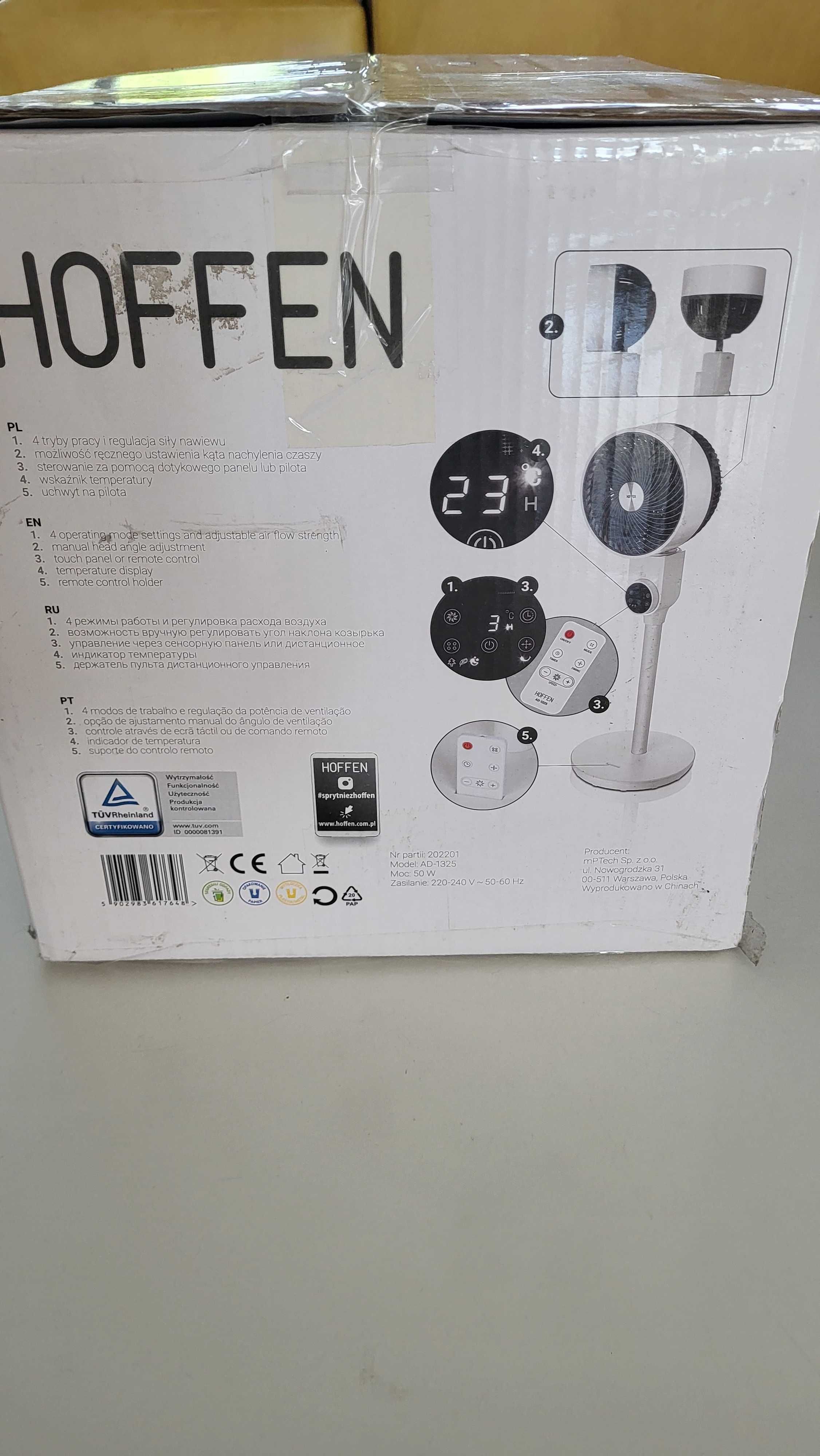 Wentylator podlogowy z pilotem marki HOFFEN