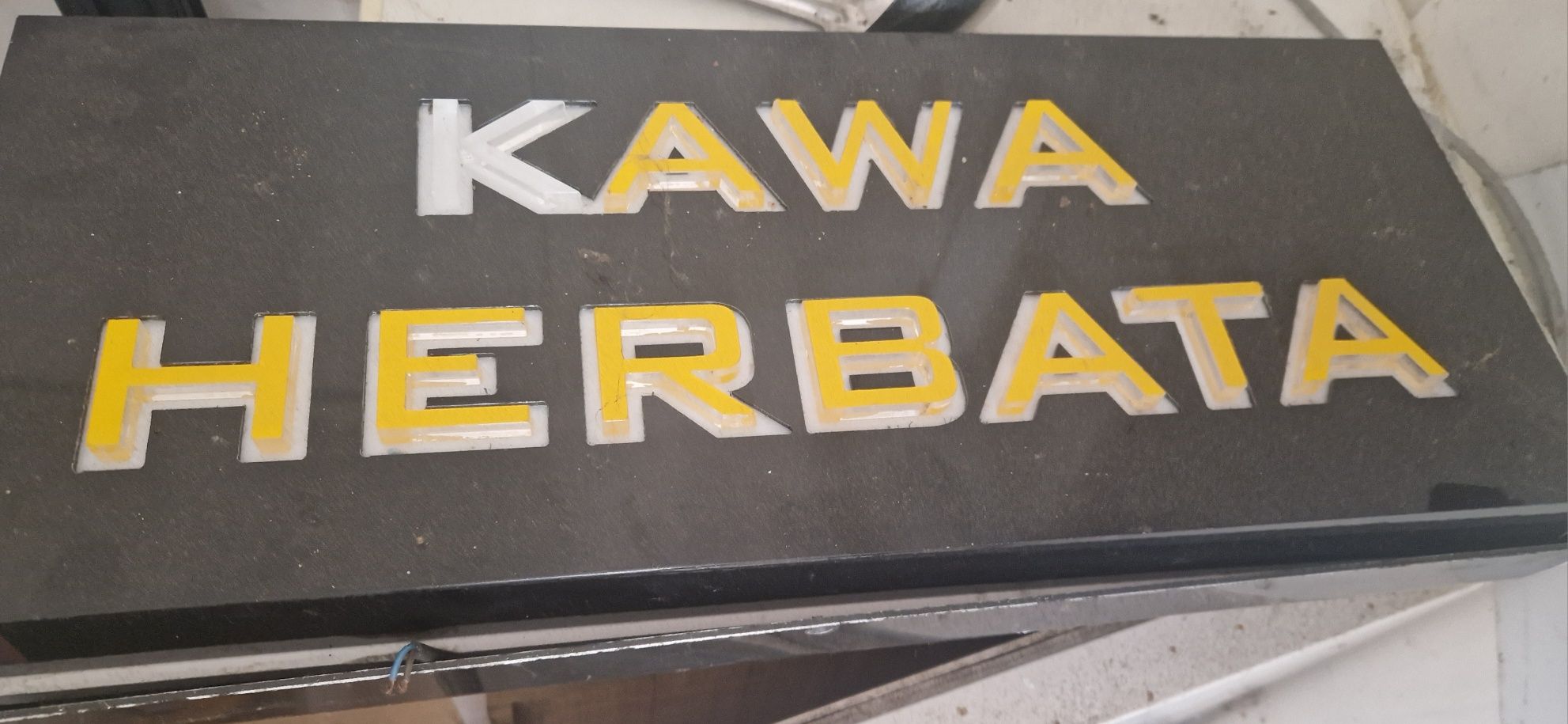 Napis led neon kawa herbata