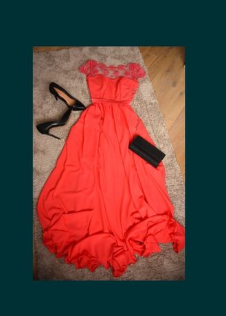 Платье кораллового цвета выпускное платье, сукня вечірня