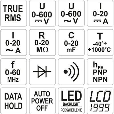 Miernik Cyfrowy Wielofunkcyjny True Rms Yato