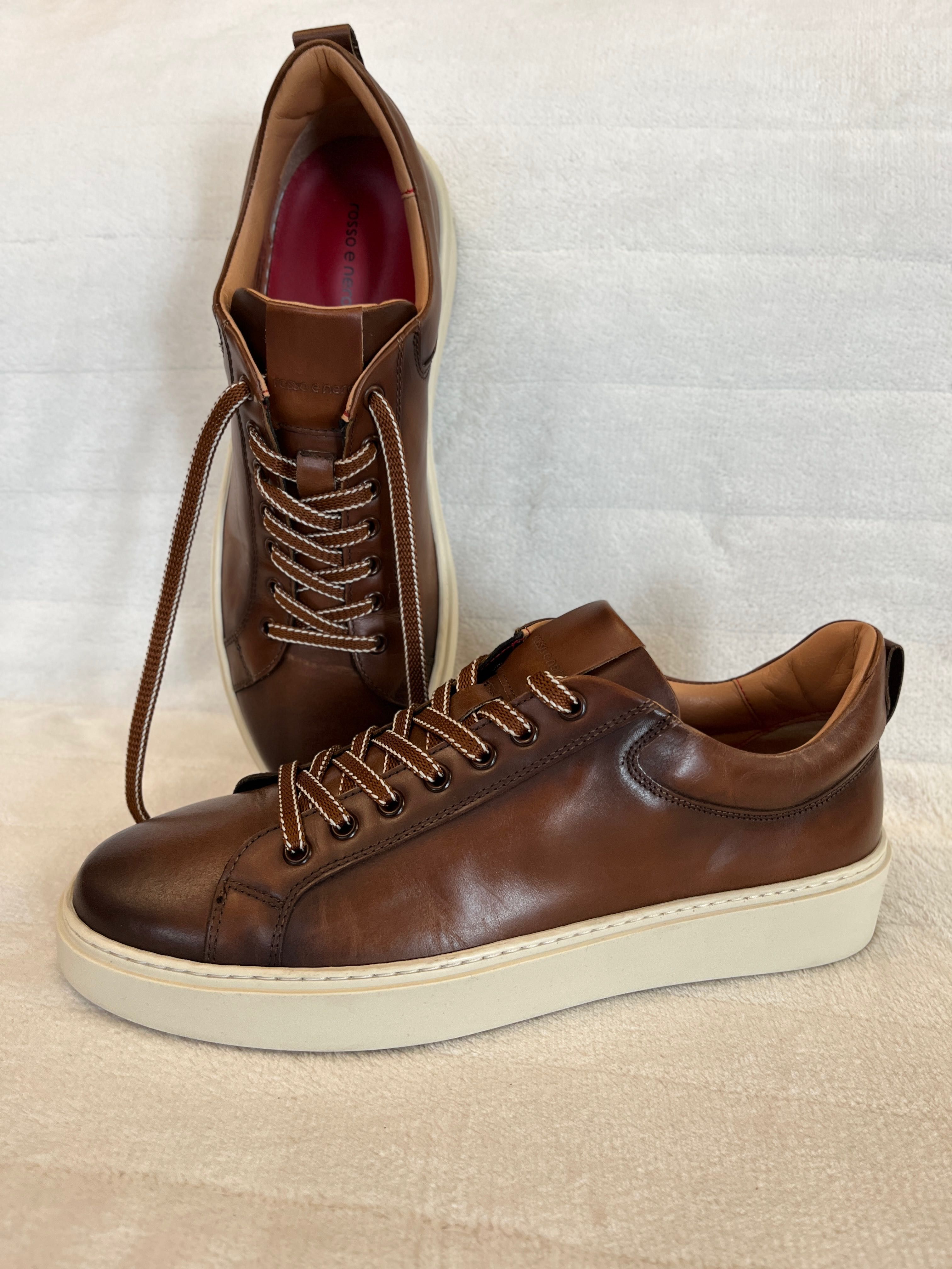 Rosso e Nero schuhe skórzane sneakersy męskie rozmiar 43