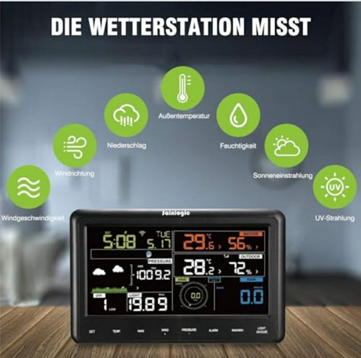 Профессиональная беспроводная метеостанция Sainlogic,метеостанция 7в1