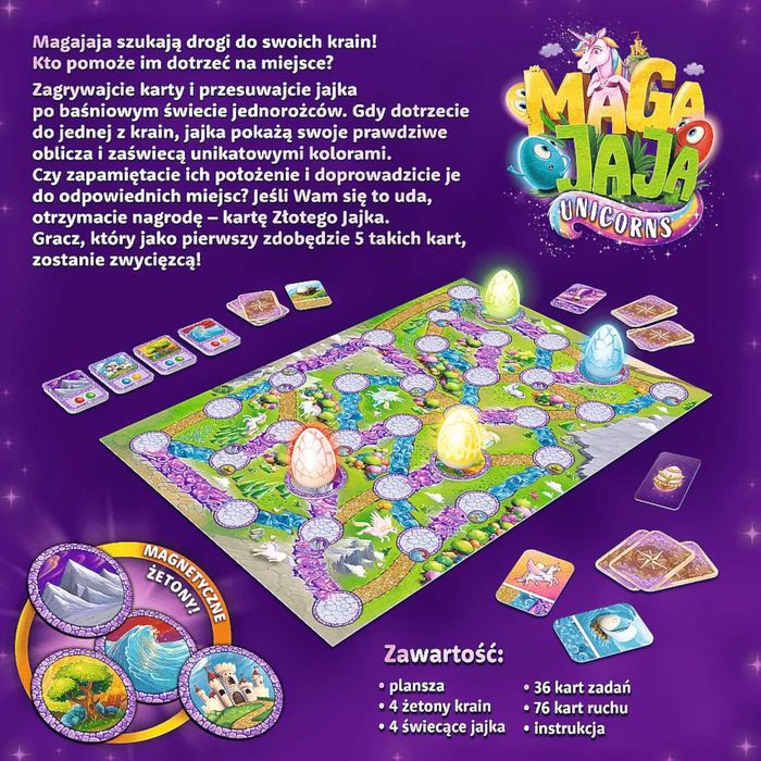 Gra planszowa rodzinna towarzyska TREFL Magajaja Unicorns