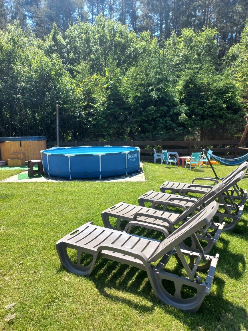 wolny od 24.08 domek max.7 os. nad jeziorem basen balia z jacuzzi