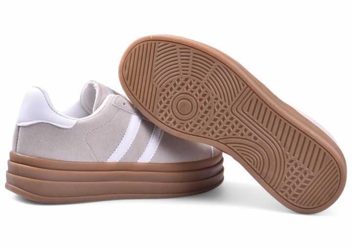 Buty Damskie Sportowe Sneakersy na platformie G Gazelee beżowe r.36