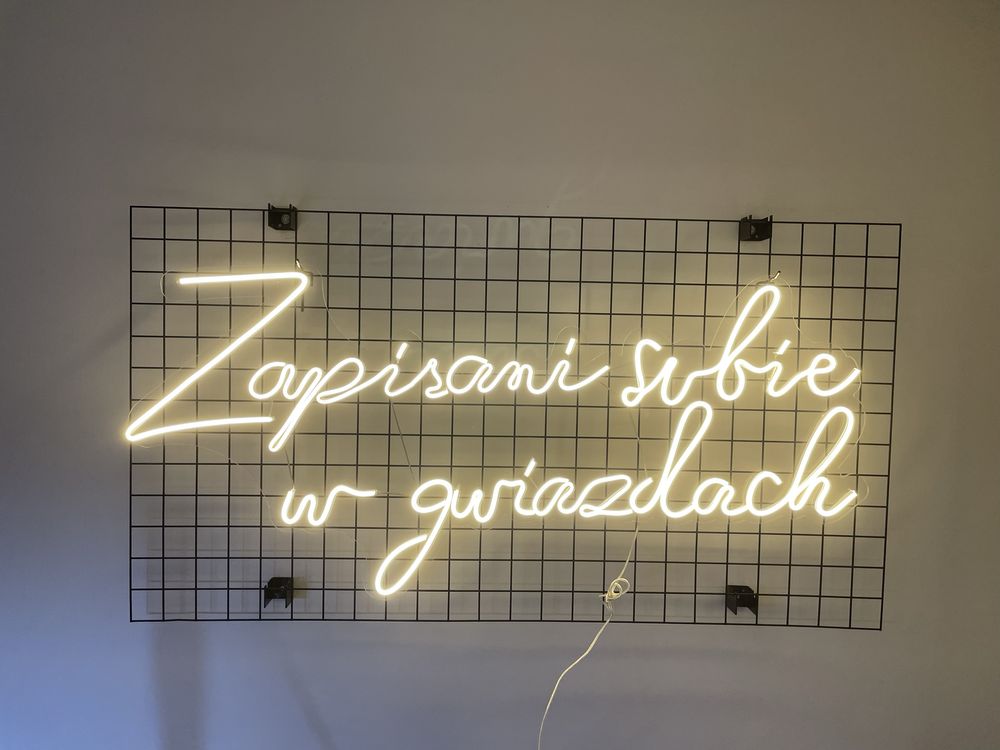 Napis LED - Zapisani sobie w gwiazdach neon ślubny