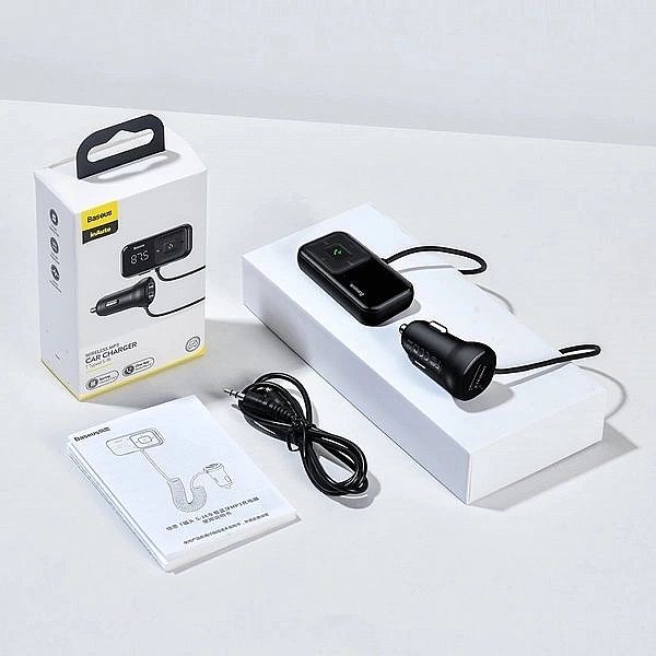 Transmiter FM bezprzewodowy Bluetooth z ładowarką Baseus S-16 (Oversea
