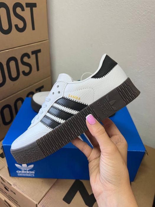 Женские кожанные кеды Adidas samba platform / Адидас Самба 37 38 39 40
