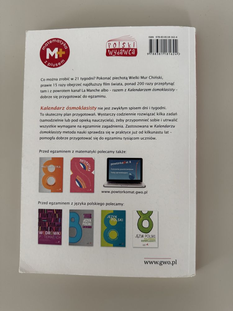 Matematyka kalendarz ósmoklasisty GWO