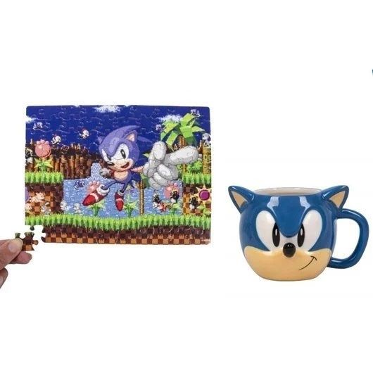 SONIC Zestaw prezentowy Kubek 3D-Puzzle Nowy Dżojstik Games