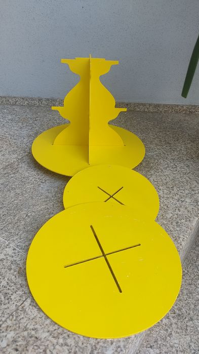 Prato de madeira Cake stand
