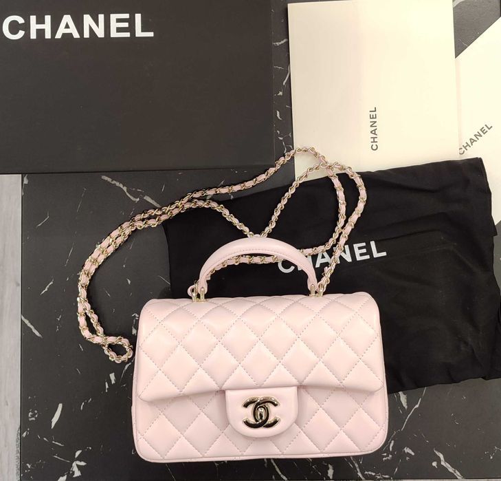 Сумка 22P Mini Top Handle Rectangular Flap Light Pink