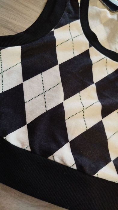 Crop top krótka bluzka w szachownicę