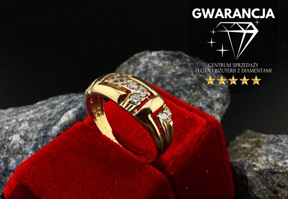Złoty Pierścionek Elegancki Wzór | JAK NOWY | 585 | 2.87g
