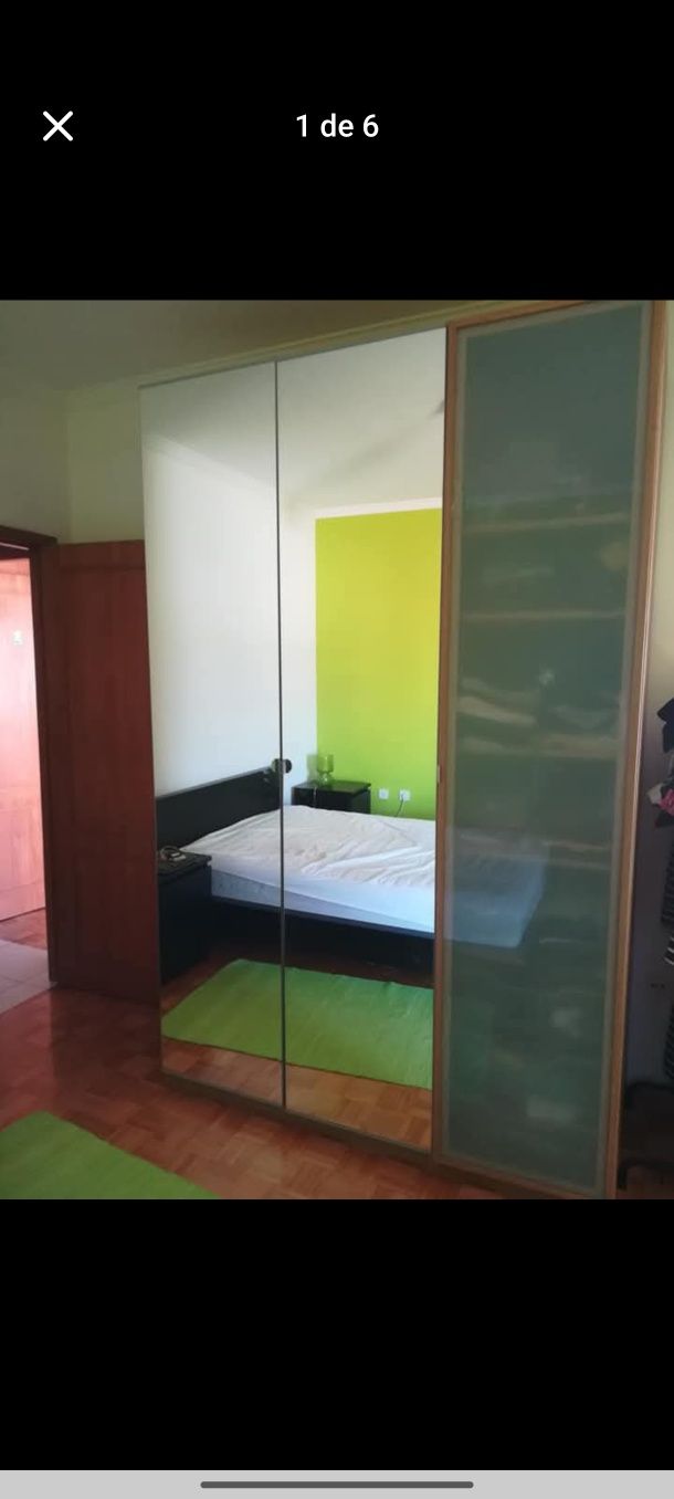 Roupeiro 1.5m com portas em espelho